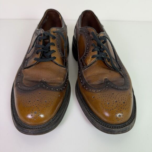 Vintage Nunn Bush Two Tone Brown Wingtip Brogue Oxford Dress Shoes Mens 7.5D USA main image 15